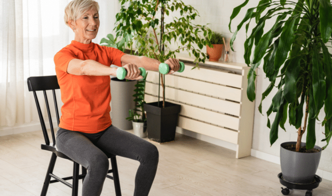 Woman lifting weights