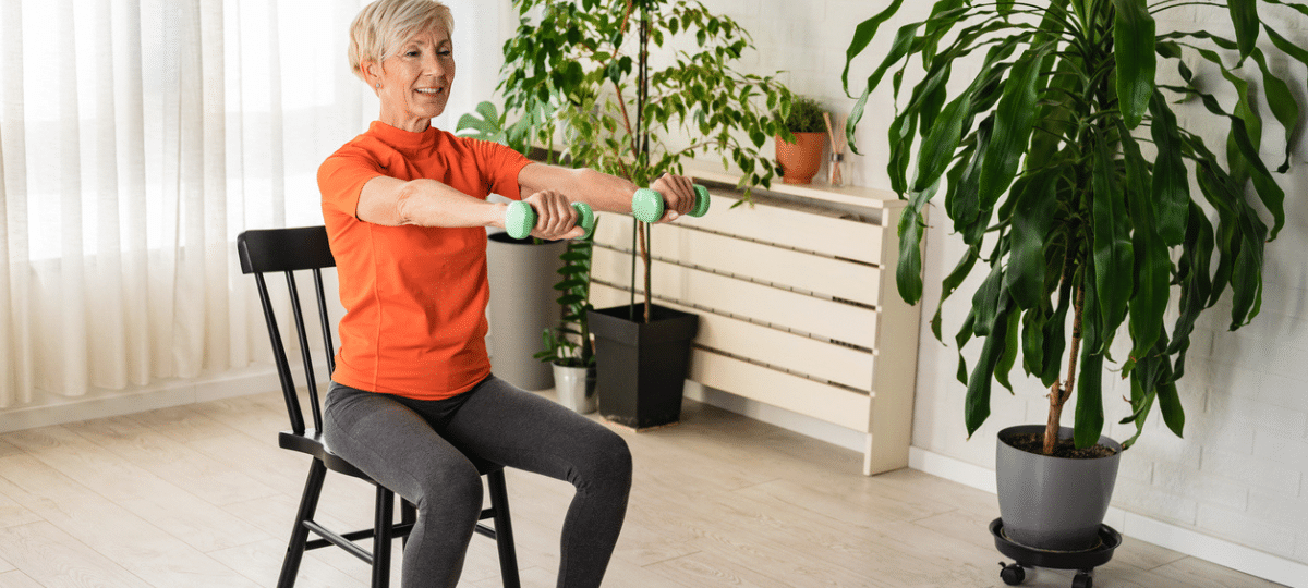 Woman lifting weights