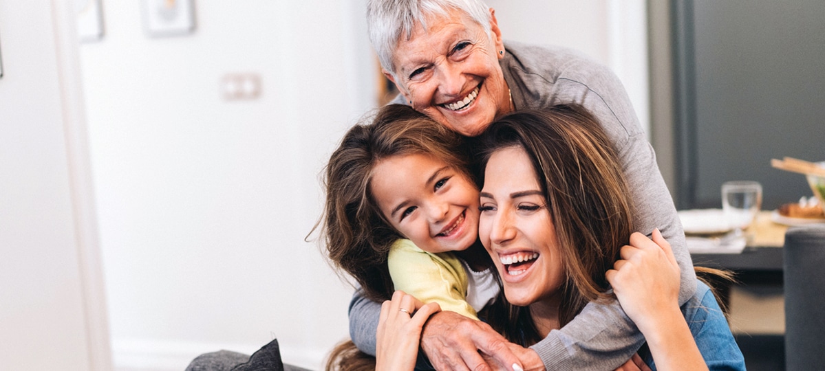 Three Generations of Women Hugging