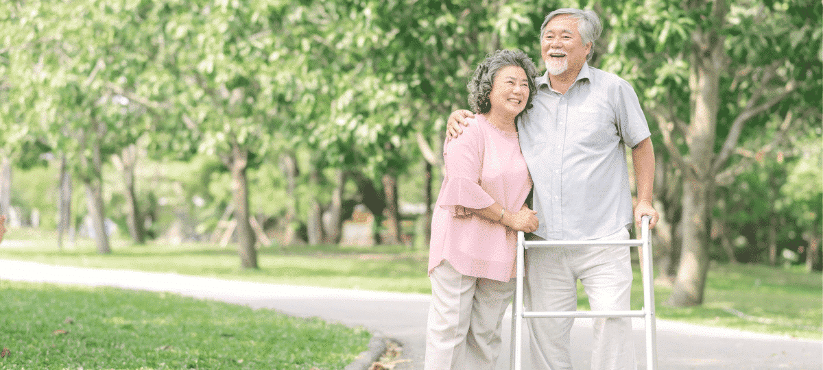 Couple Walking In Spring