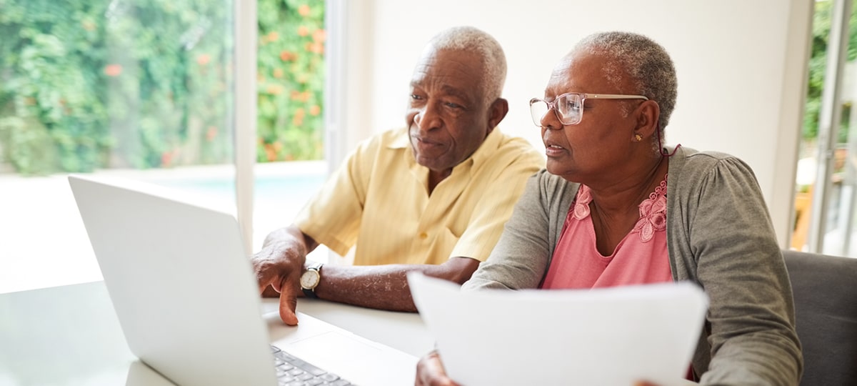 Couple Using Computer