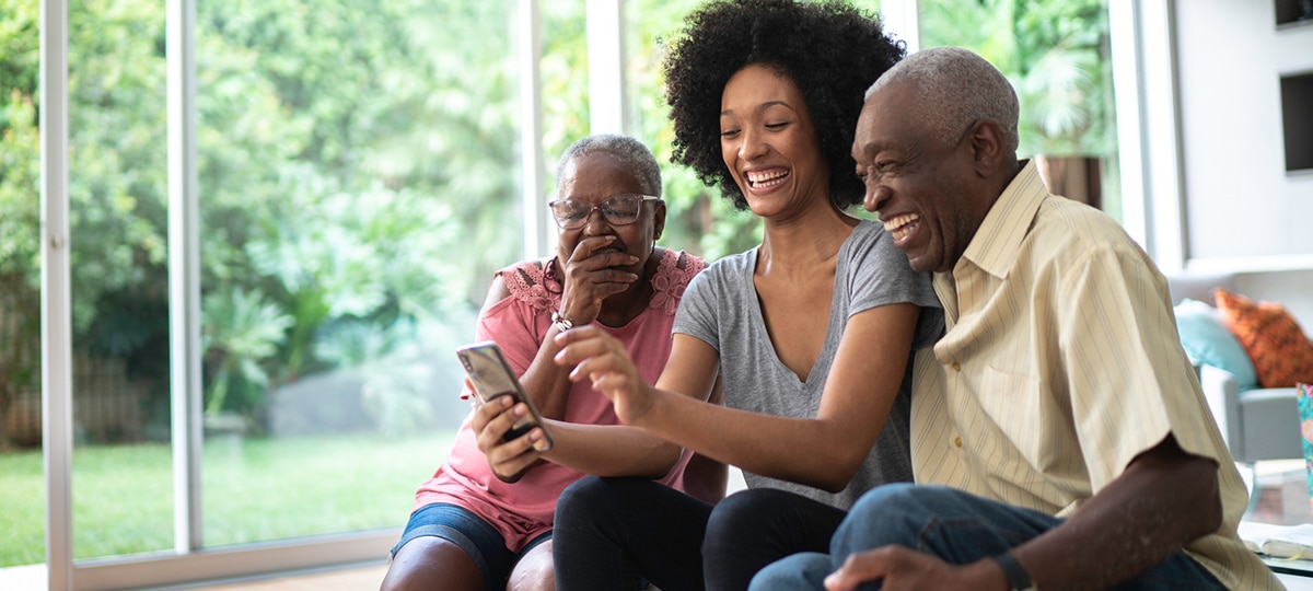 Family Video Call on Mobile Phone