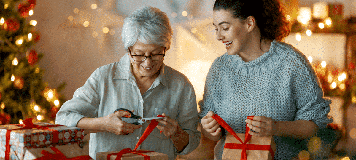 Mother And Daughter At Christmas