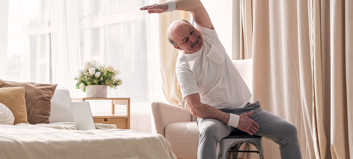 Man Doing Seated Yoga