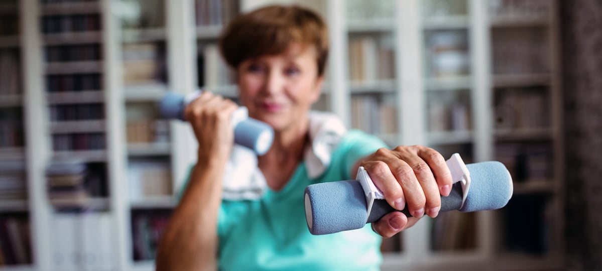 Woman with Hand Weights