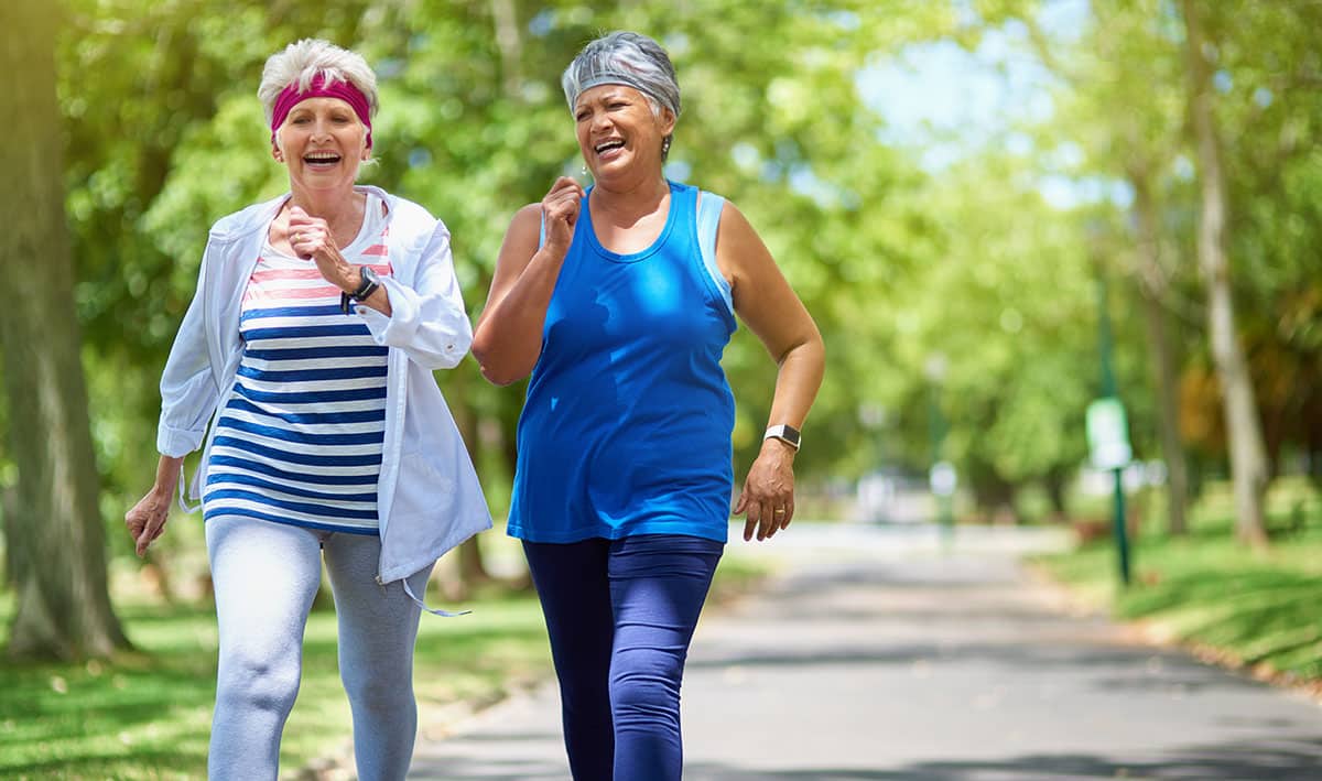 Women Power Walking in Park